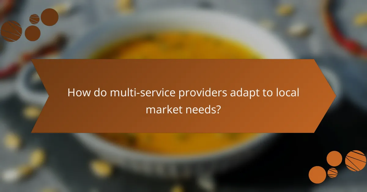 How do multi-service providers adapt to local market needs?