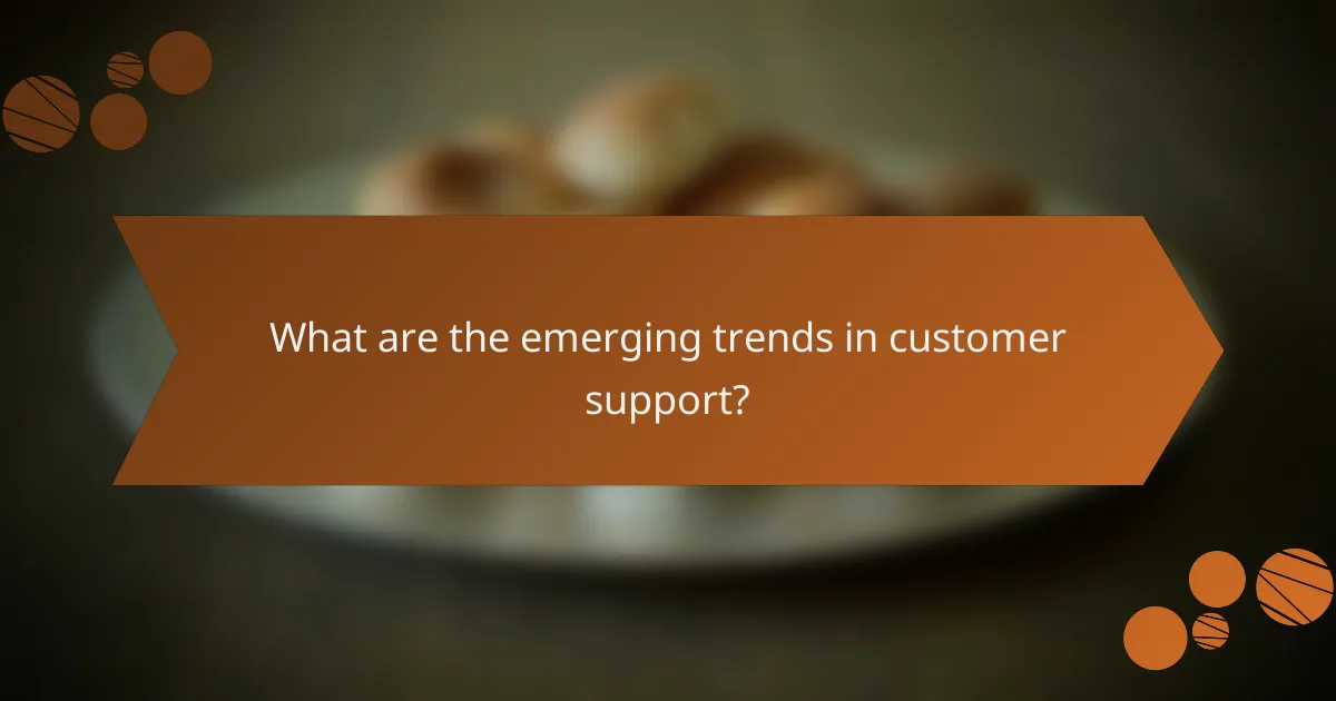 What are the emerging trends in customer support?
