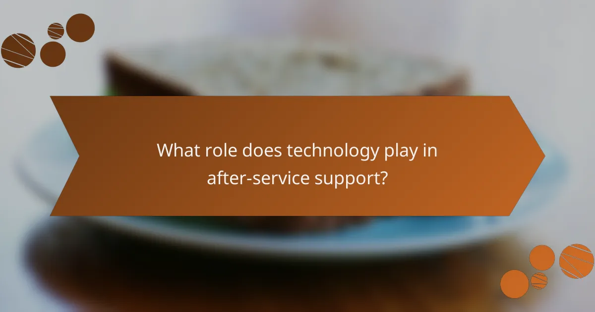 What role does technology play in after-service support?