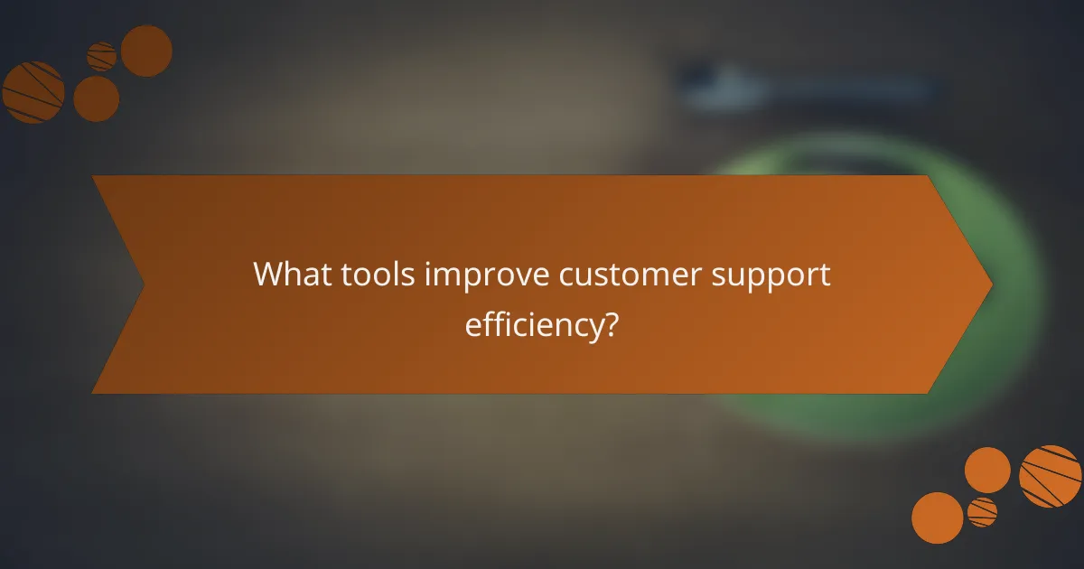What tools improve customer support efficiency?